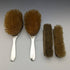 1927 British Vintage Sterling Silver & Leather Handle Brush Set of 4 Collet and Anderson
